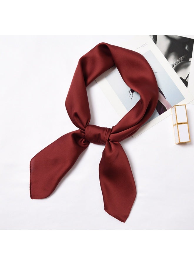 Women Girls Scarf Square Neck Scarf Handkerchief Retro Satin Ribbon Scarf - Image 1